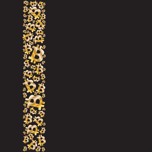 Golden Metallic Bitcoin Strip vector