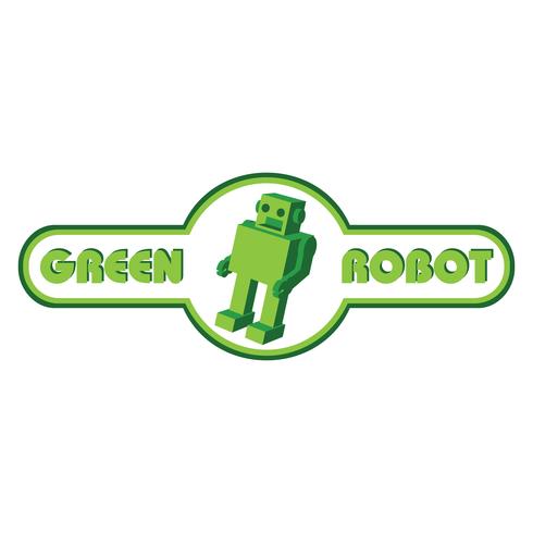 Green robot vector logo