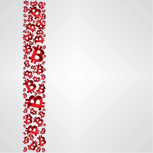 Red Metallic Bitcoin Strip vector