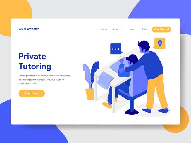 Landing page template of Private Tutoring Illustration  Concept. Modern flat design concept of web page design for website and mobile website.Vector illustration vector