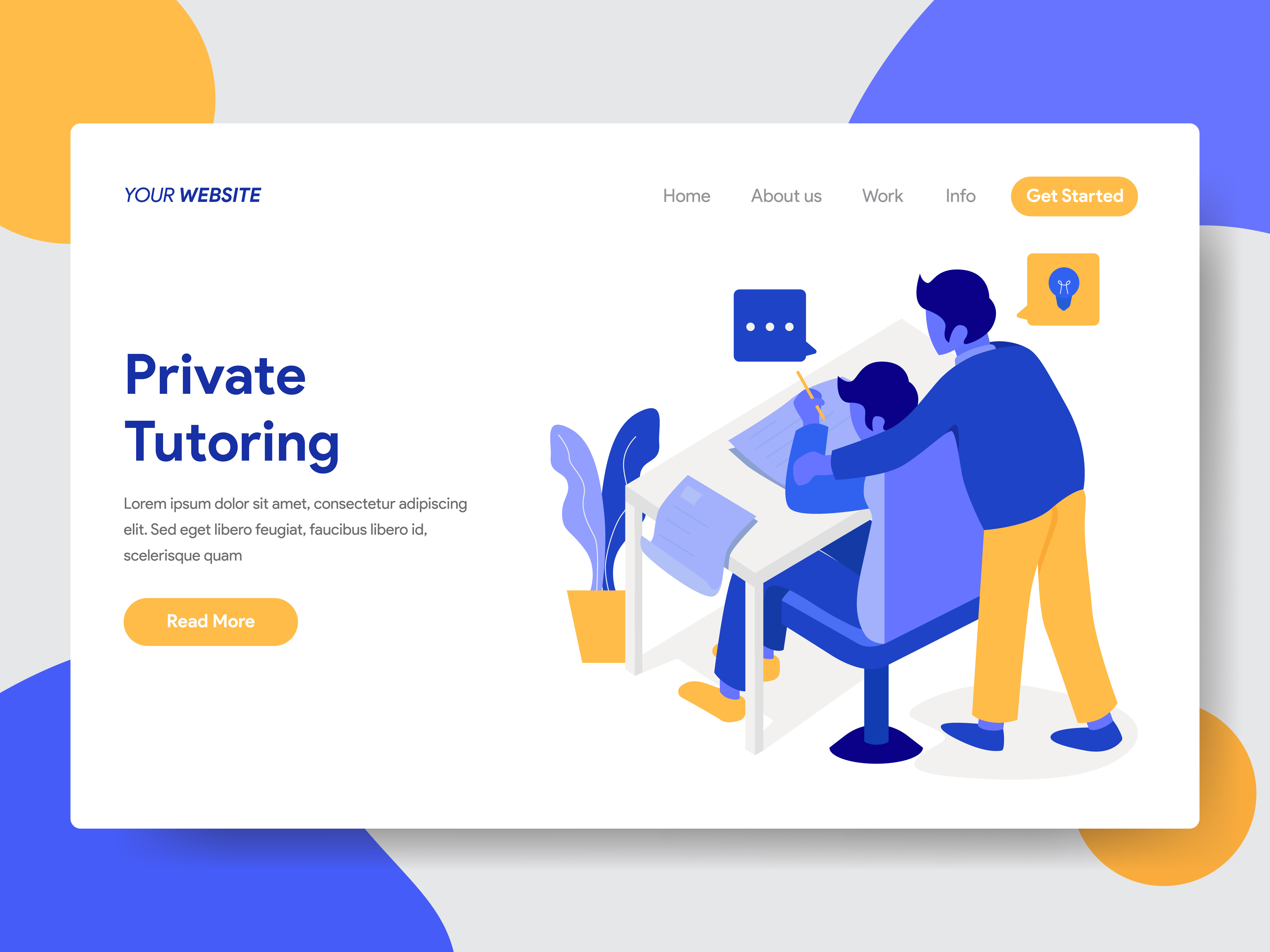 Landing page template of Private Tutoring Illustration Concept. Modern