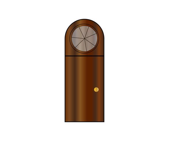 Puerta con rosetón de cristal. vector