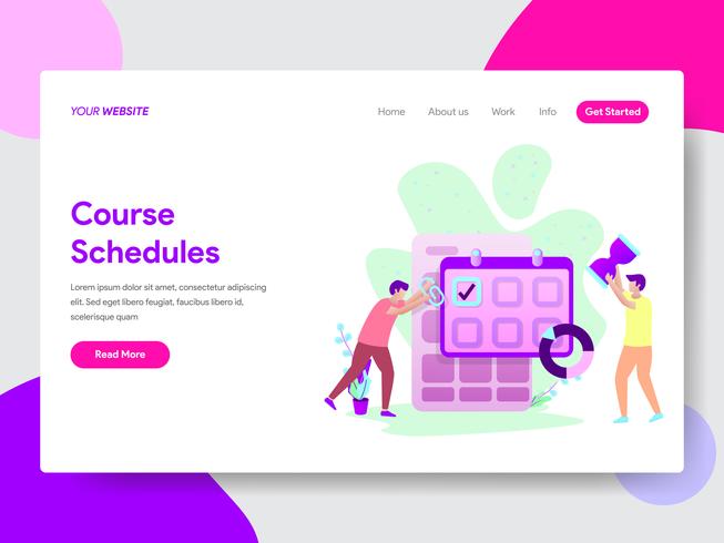 Landing page template of Student Course Schedule Illustration  Concept. Modern flat design concept of web page design for website and mobile website.Vector illustration vector