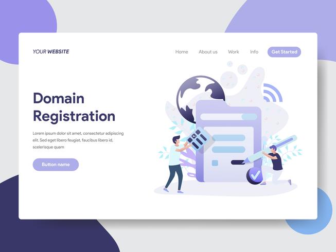 Landing page template of Domain Registration Illustration Concept. Modern flat design concept of web page design for website and mobile website.Vector illustration vector