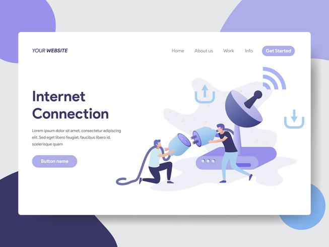 Landing page template of Internet Connection Illustration Concept. Modern flat design concept of web page design for website and mobile website.Vector illustration vector