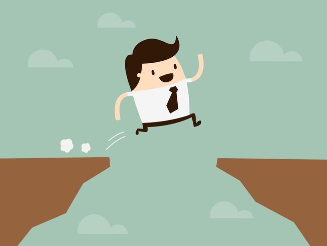 Jump. Business Cartoon Concept Illustration. Idea Concept. vector