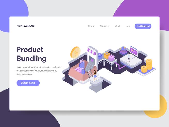 Landing page template of Product Bundling Illustration Concept. Isometric flat design concept of web page design for website and mobile website.Vector illustration vector