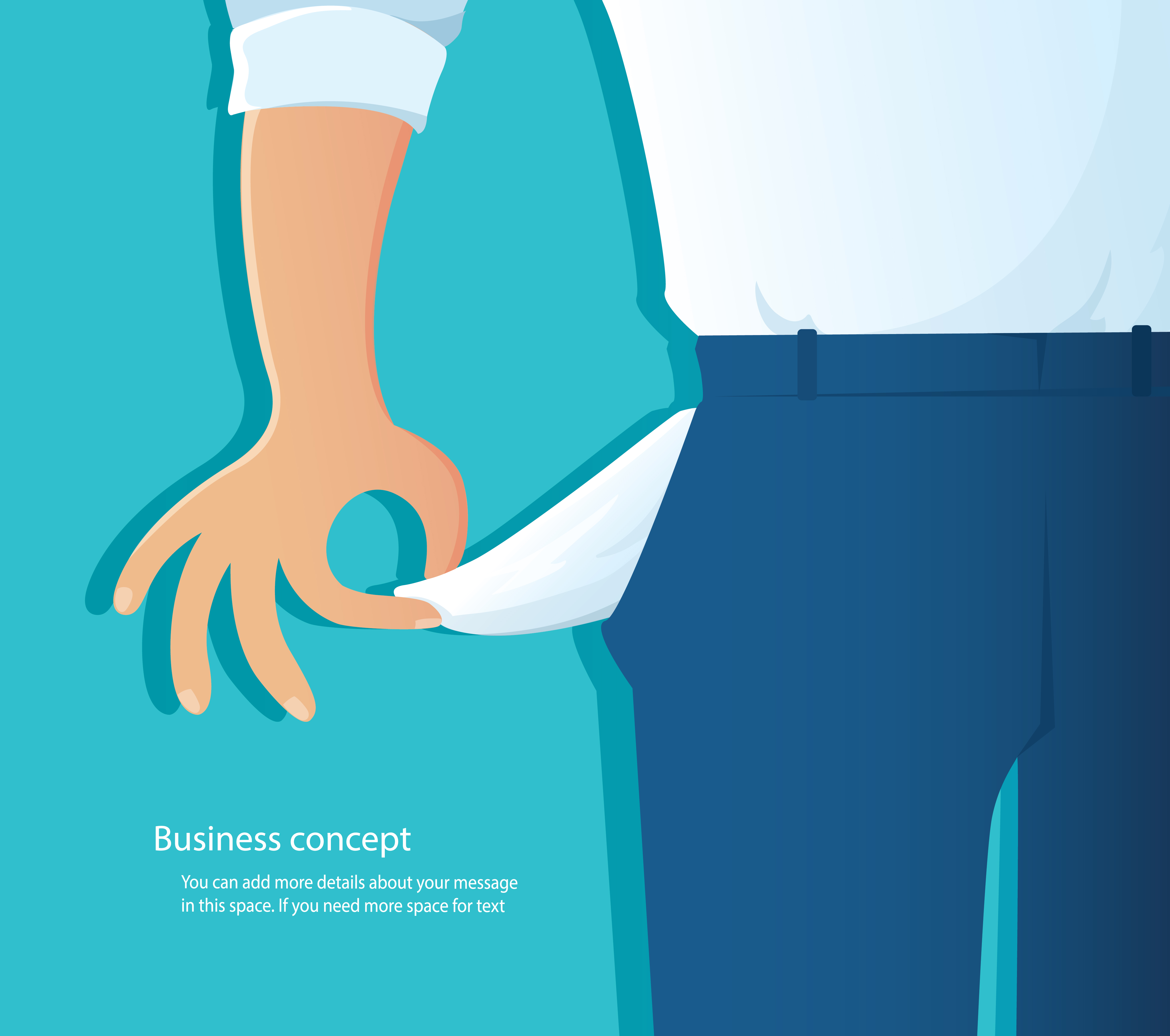 poor man showing his empty pockets on blue background vector illustration  EPS10 640311 Vector Art at Vecteezy