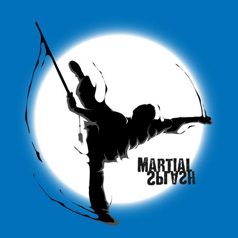 martial art splash wushu vector