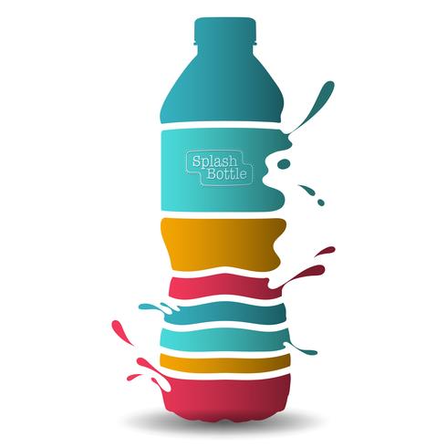 bottle splash mineral water vector