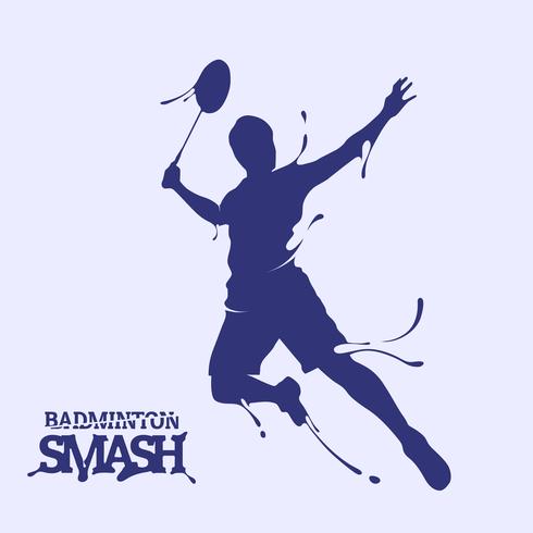 badminton smash splash silueta vector