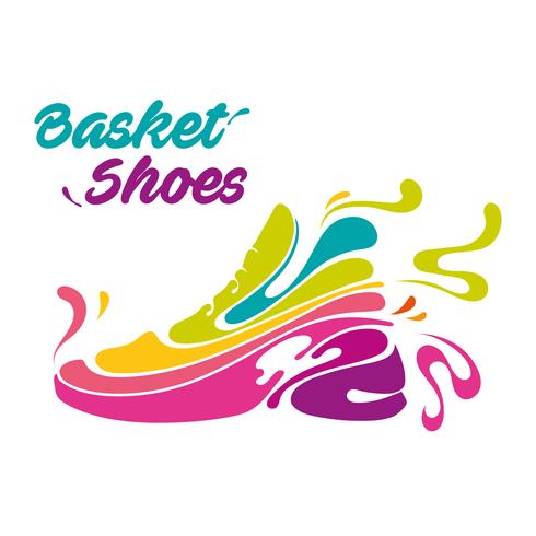 splash basket shoes vector