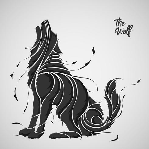 the wolf splash silhouette vector