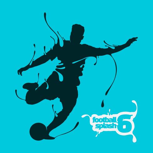 silueta de fútbol splash 6 vector