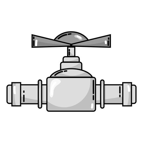 grayscale plumbing tube repair equipment construction vector