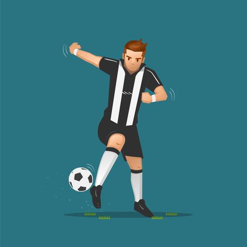 soccer cartoon dribbling vector