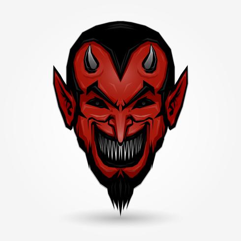 Red devil face vector