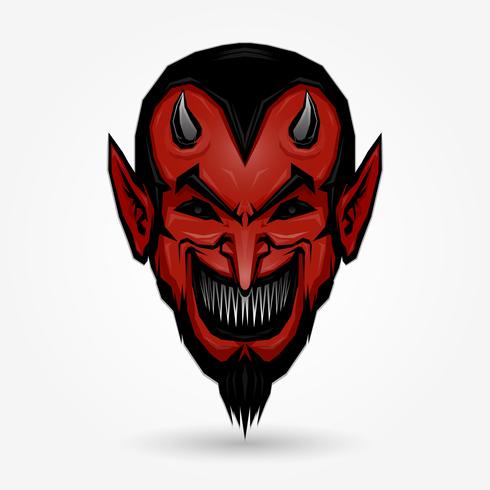 Red devil face vector