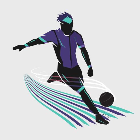 soccer player shooting vector