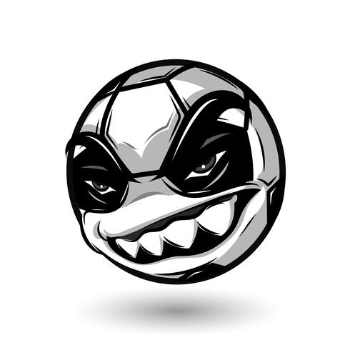 balón de fútbol enojado vector