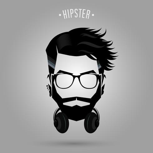 hipster headphone symbol vector