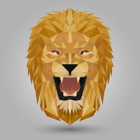 geometric lion head vector