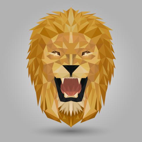 geometric lion head vector