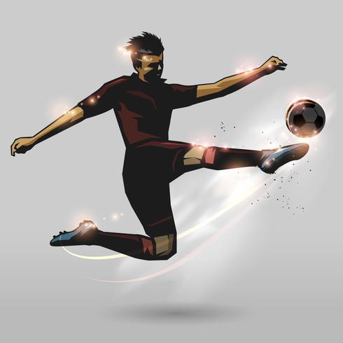 soccer half volley vector