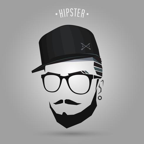 young hipster cap vector