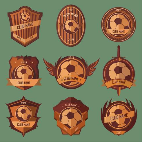 Emblemas de balones de futbol vector