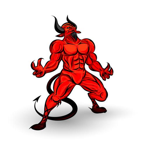 personaje del diablo rojo vector