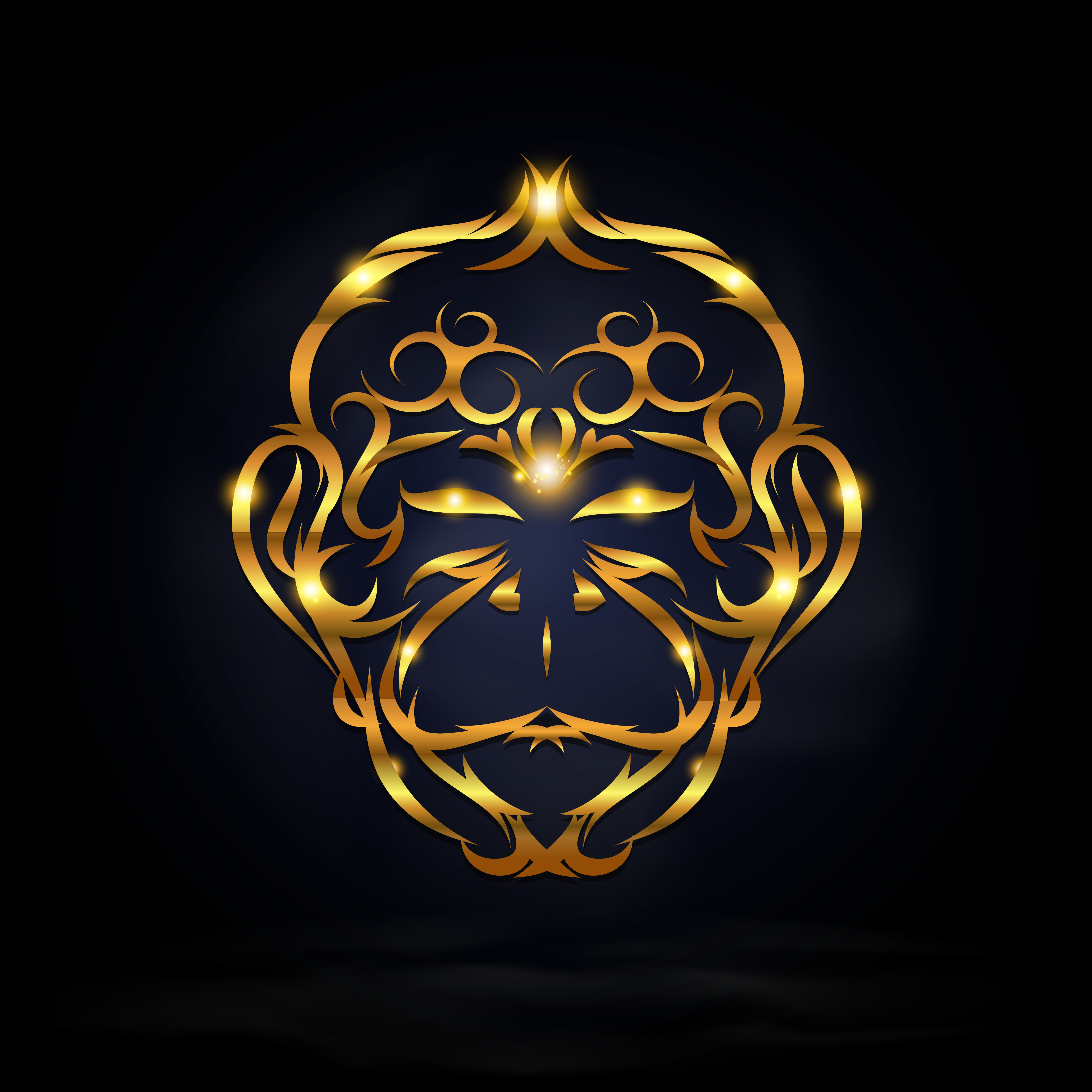 abstract gold monkey 640436 Vector Art at Vecteezy