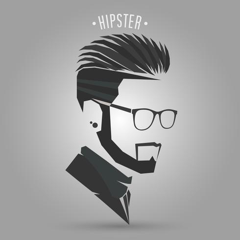 Hipster pelo corto vector