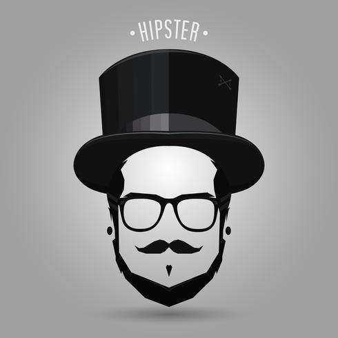 hipster top hat vector