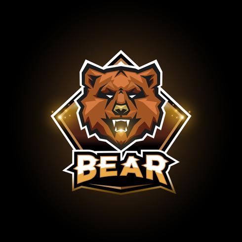 Logo del emblema del oso vector