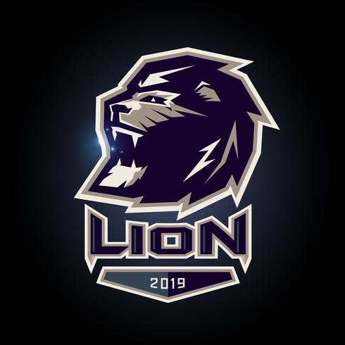 logotipo del emblema del león vector