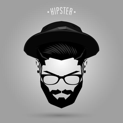 hipster men hat vector