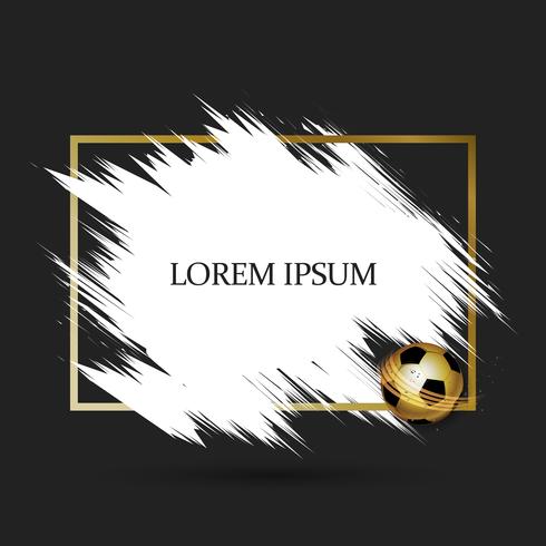 Gold soccer ball frame vector