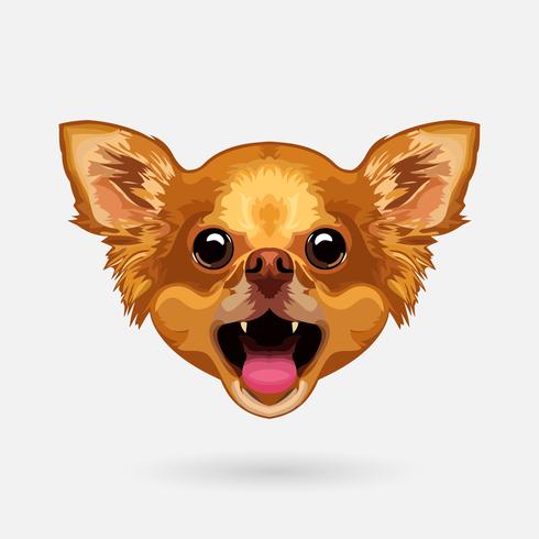 chihuahua dog head vector