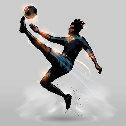 patada de salto de fútbol vector