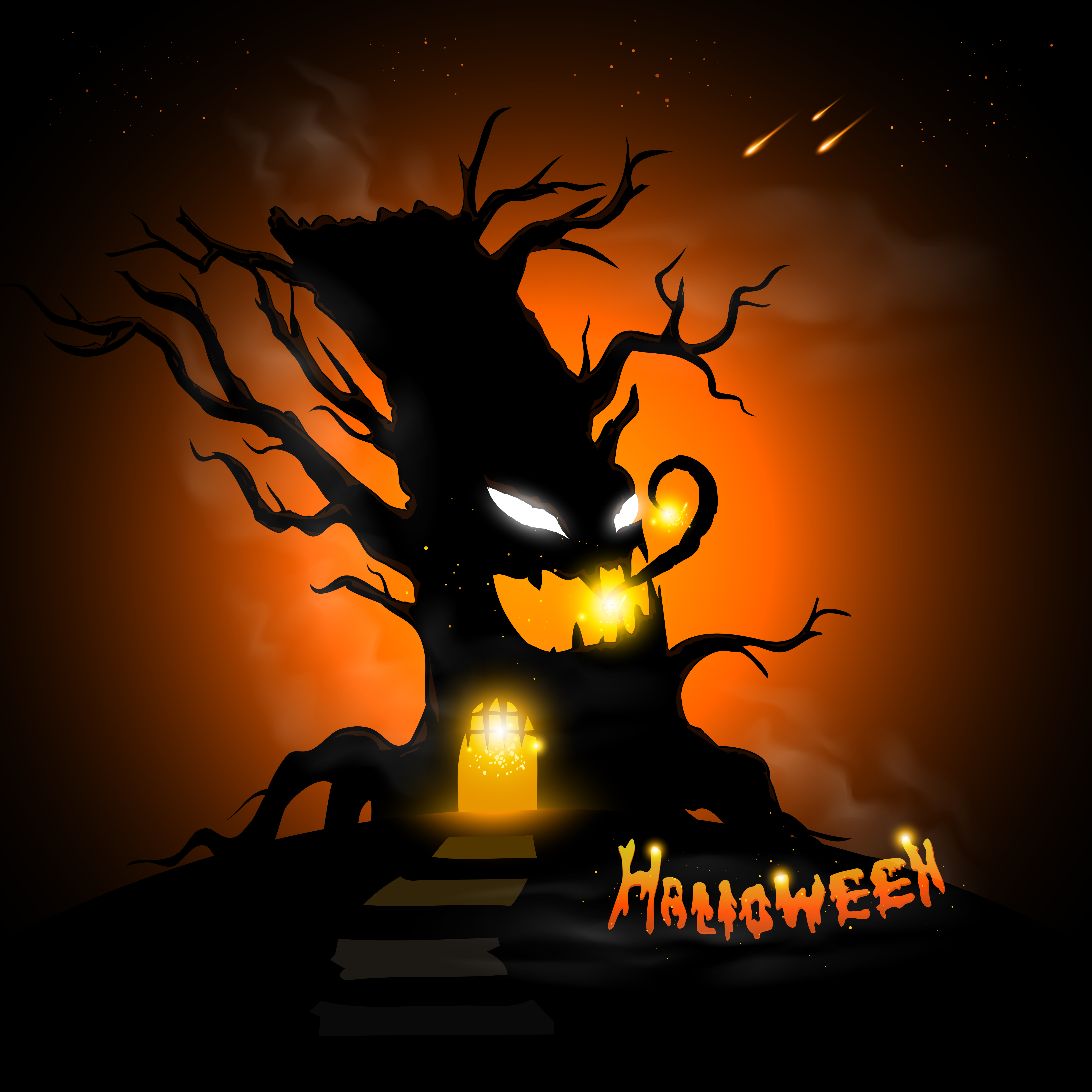 Download Halloween evil tree - Download Free Vectors, Clipart ...