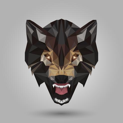 Geometric wolf head vector