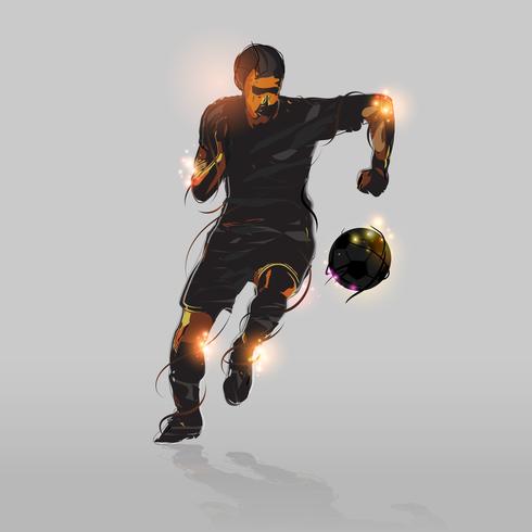 abstract soccer striker vector