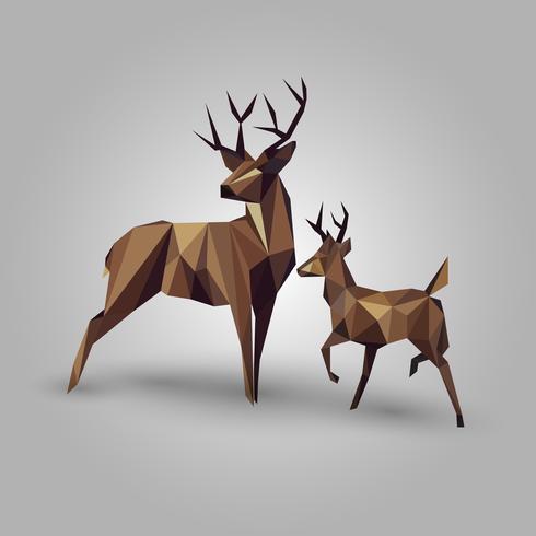 abstract deer couple vector