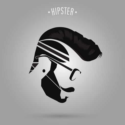 hipster hair style vector