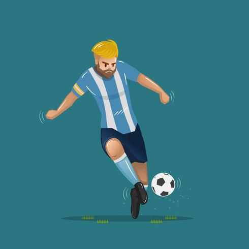 dibujos animados de fútbol pasando vector