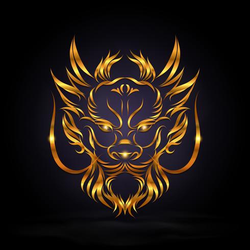 abstract gold dragon vector