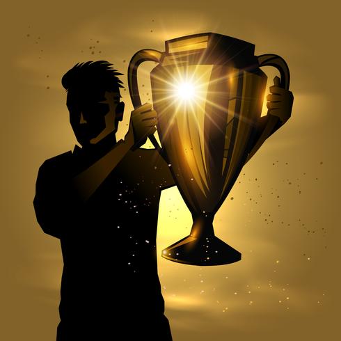 Man with trophy vector