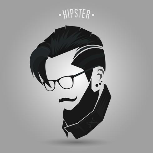 hipster vintage hair vector