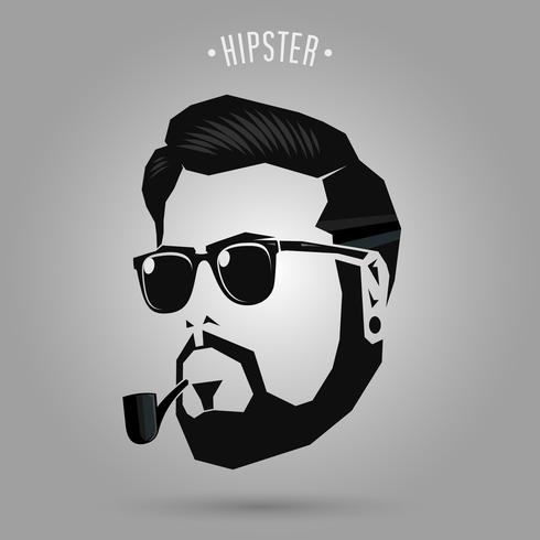 hipster men pipe vector
